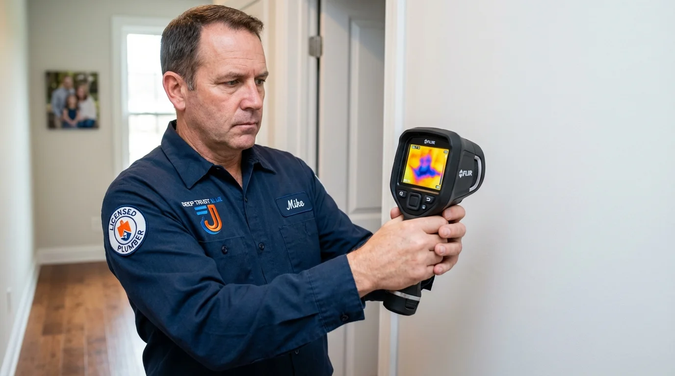Thermal imaging leak detection by Johns Plumbing LLC in Shirley